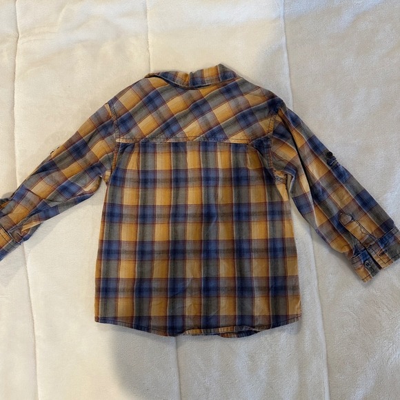 Calvin Klein Jeans Boys Shirt 3T Plaid Long Sleeve Button Down Pocket Casual - Picture 2 of 4